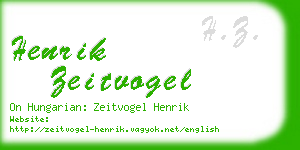 henrik zeitvogel business card